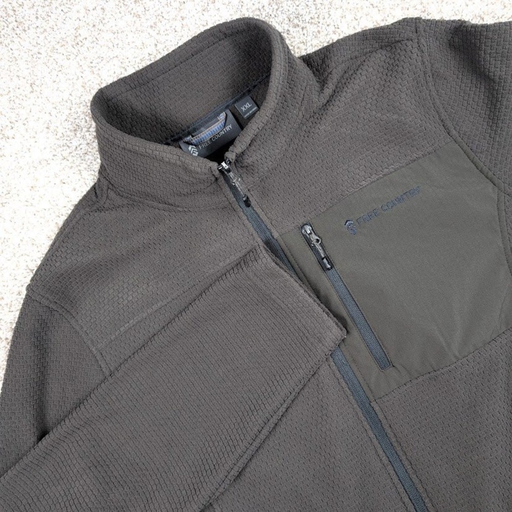 Free Country Men's XXL Mushroom Fleece Full Zip Jacket Soft Outdoor Casual